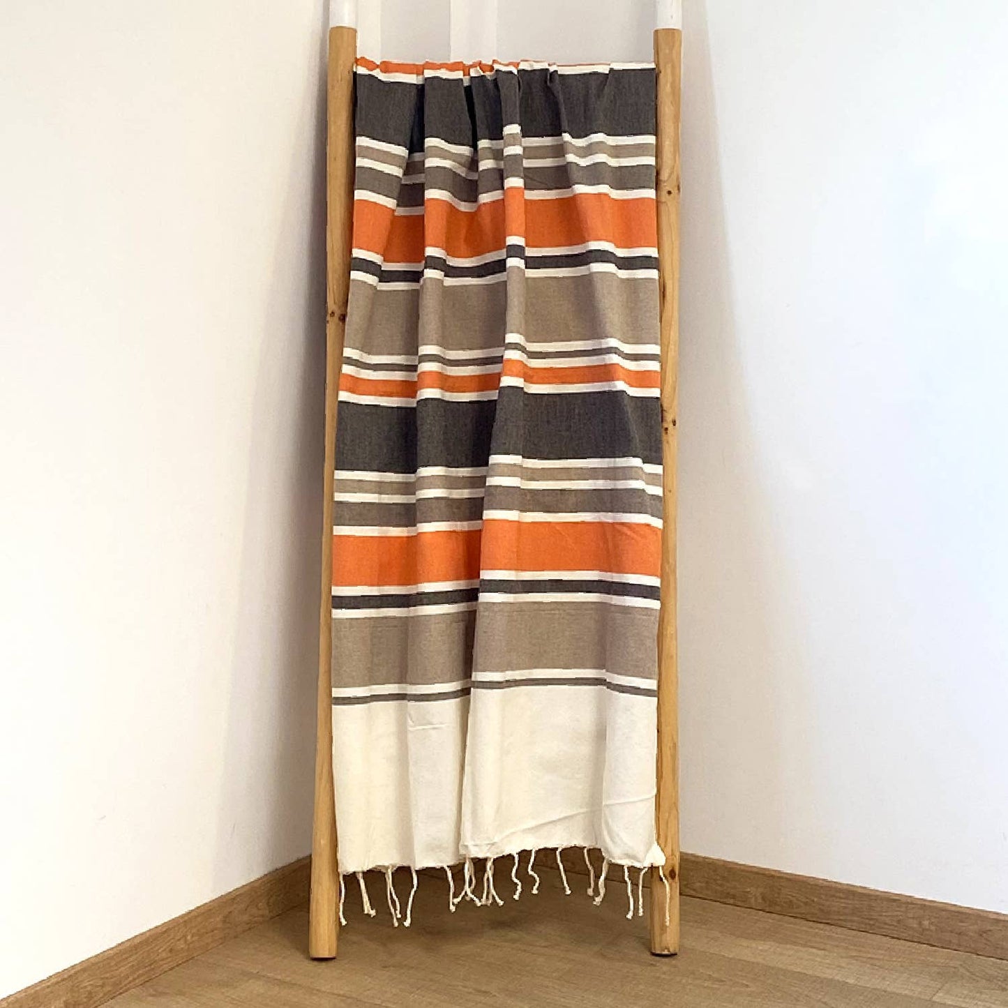 Traditional flat fouta Hélios 100x200: Chocolate