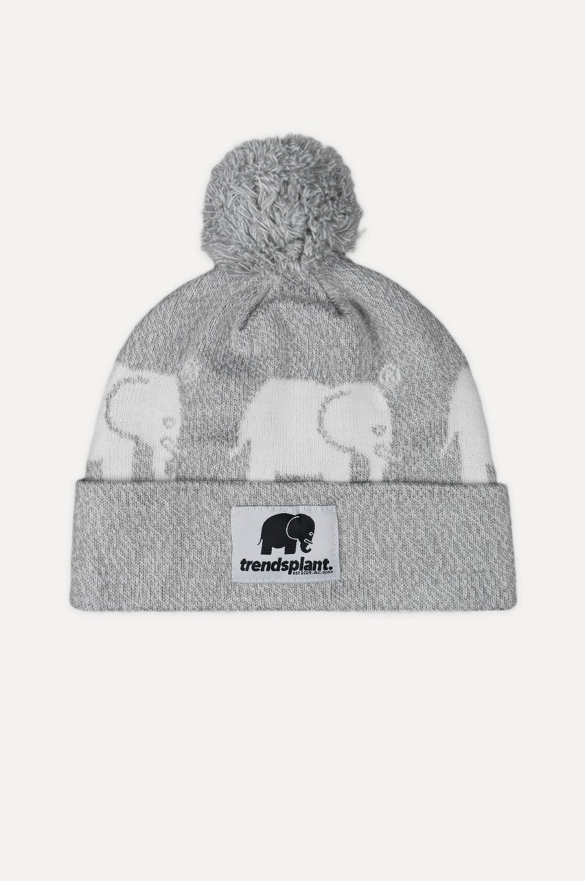 Bonnet avec pompon fabriqué au Portugal - GRIS