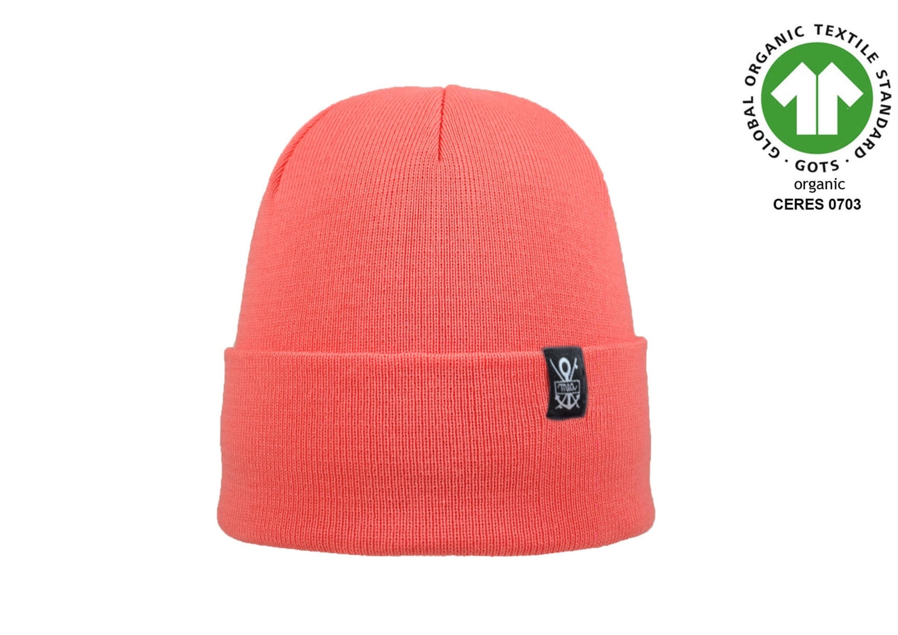 Bonnet 100% COTON BIO fabriqué en Allemagne - CORAL