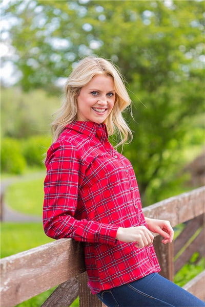 Chemise FLANELLE Femme Lee Valley Ireland couleur ROUGE