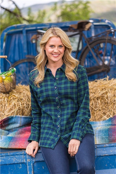 Chemise FLANELLE Femme Lee Valley Ireland couleur VERTE