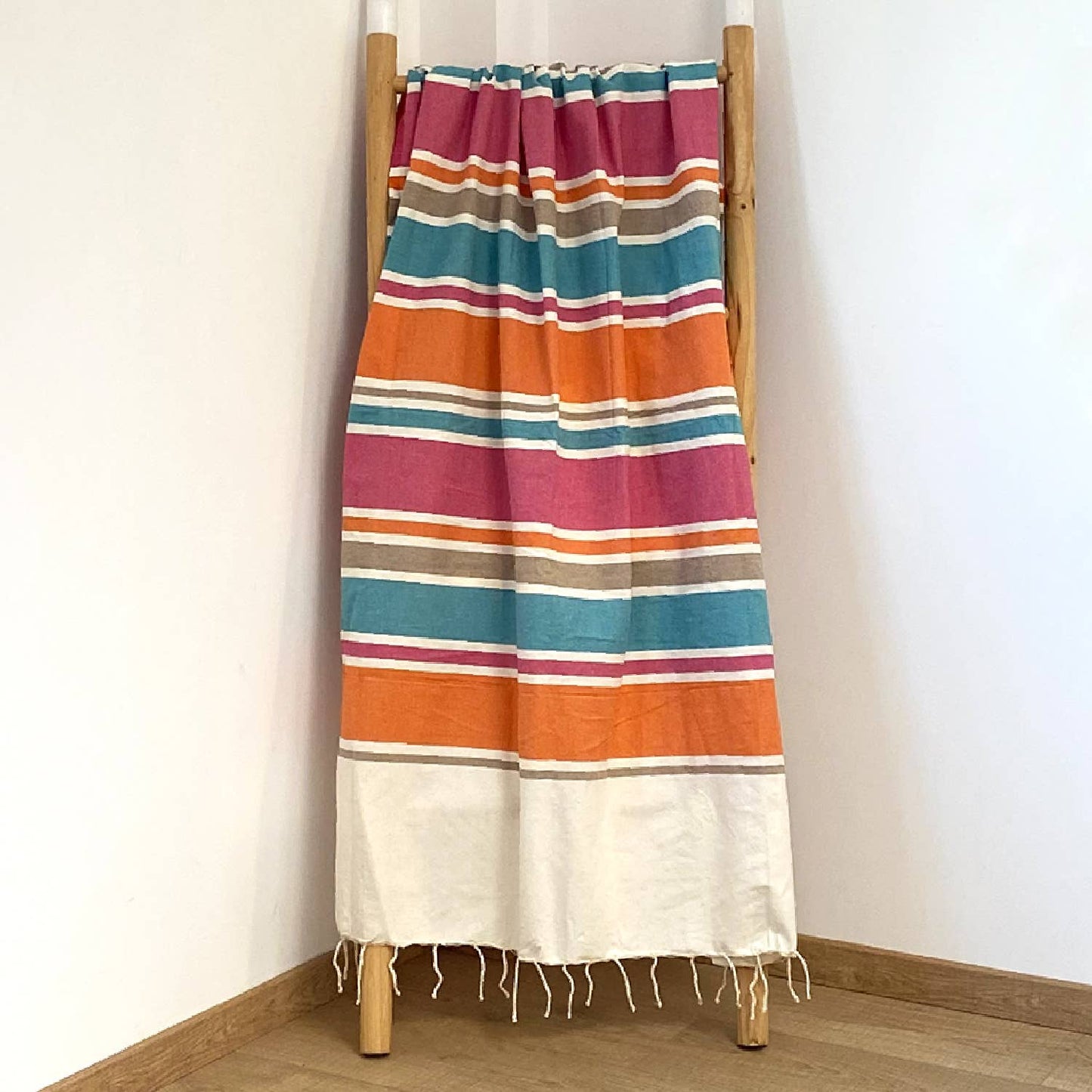 Traditional flat fouta Hélios 100x200: Chocolate