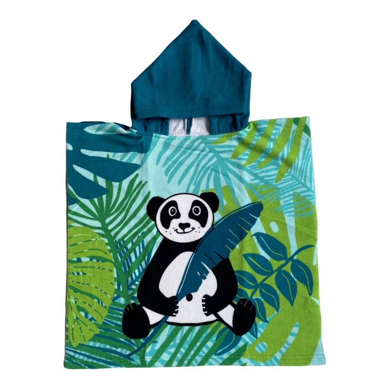 Beach poncho kid design Panda microfiber