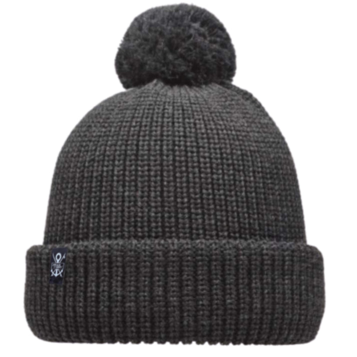 Bonnet 100% Laine MERINOS (avec pompon) fabriqué en Allemagne - GRIS