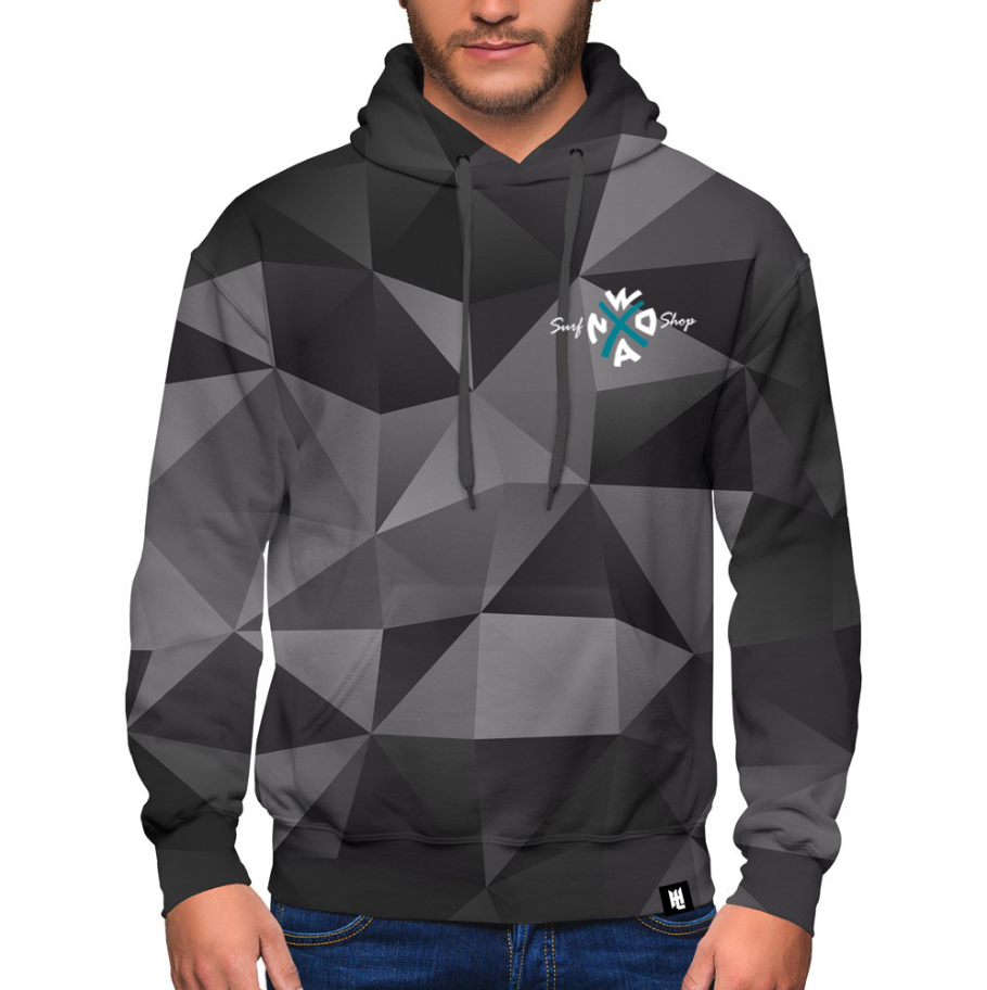 SWEAT HOODIE No Wax Surfshop NOIR collab Konekt Design