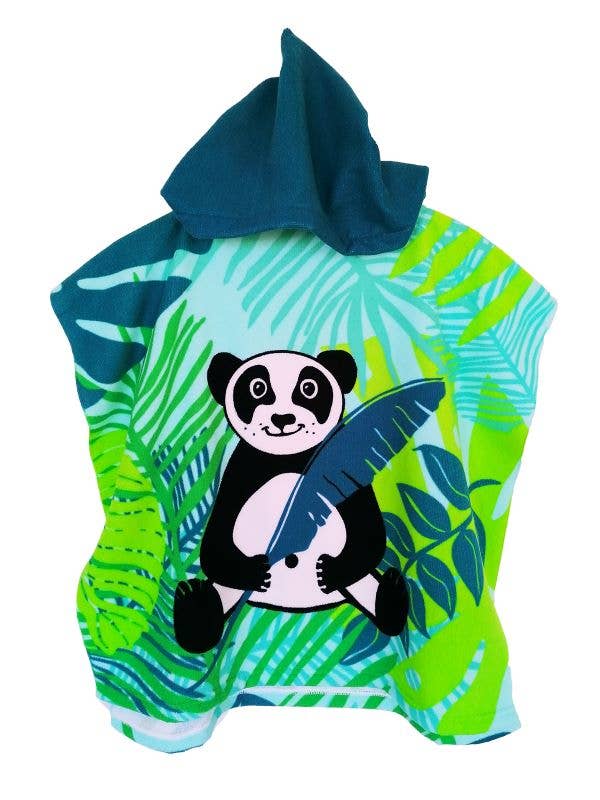 Beach poncho kid design Panda microfiber