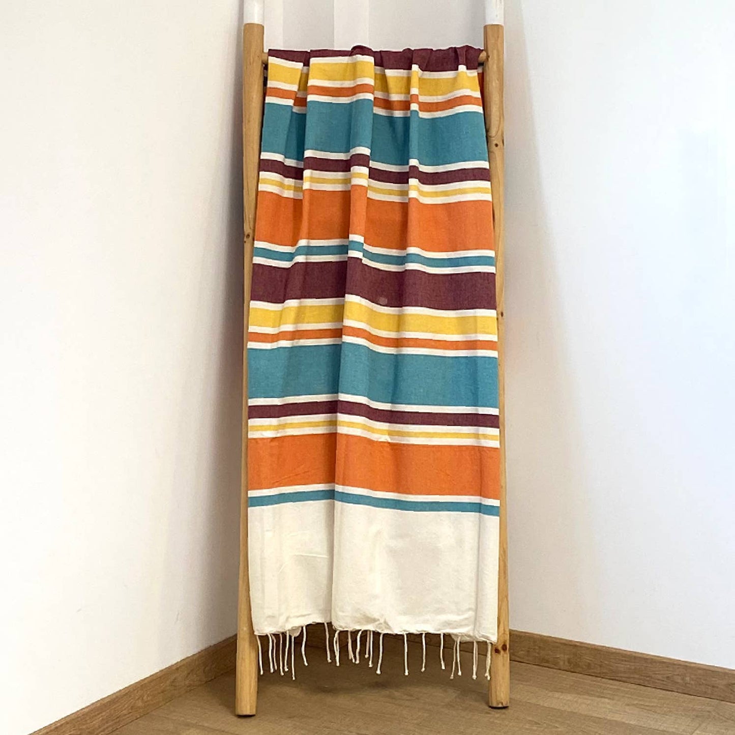 Traditional flat fouta Hélios 100x200: Chocolate