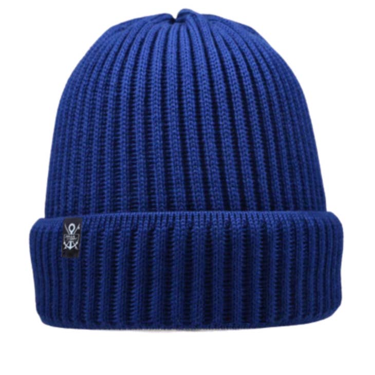 Bonnet 100% Laine MERINOS fabriqué en Allemagne - Bleu