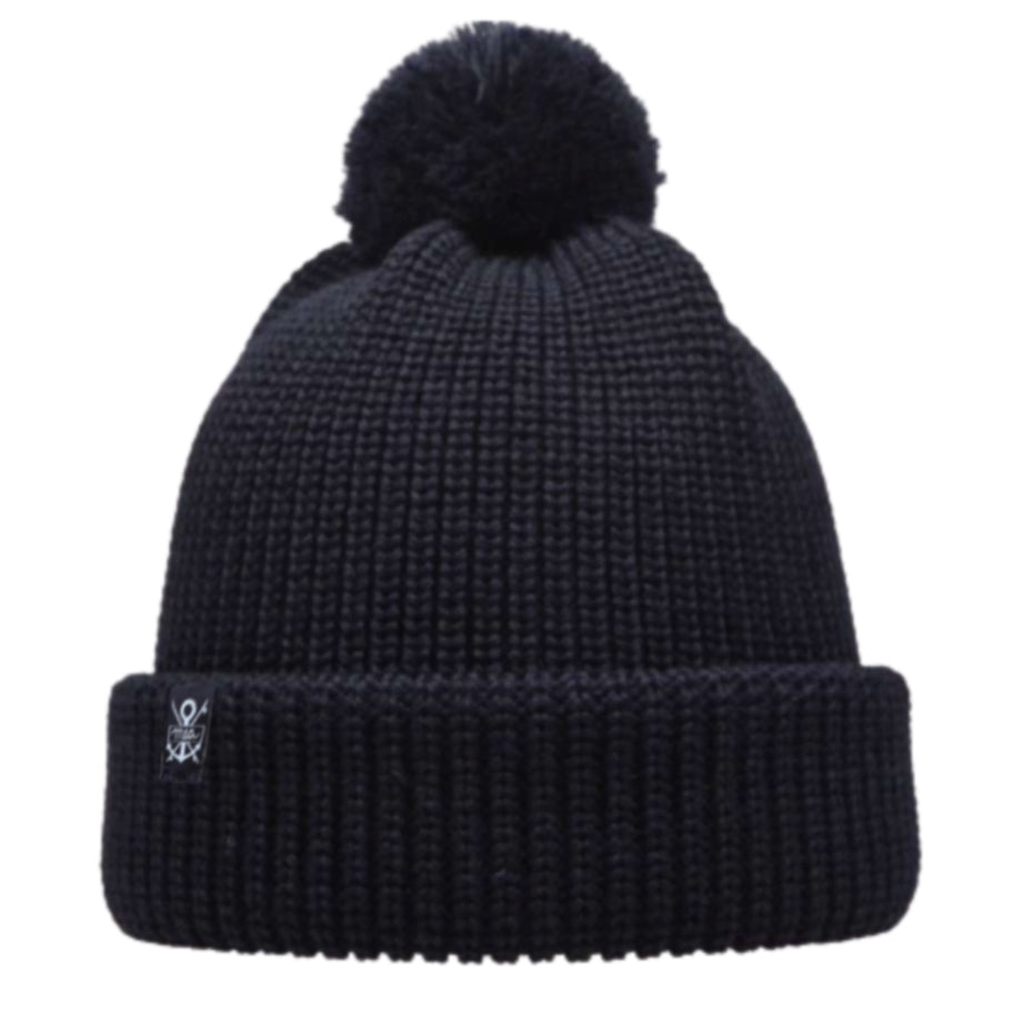 Copie de Bonnet 100% Laine MERINOS (avec pompon) fabriqué en Allemagne - NOIR