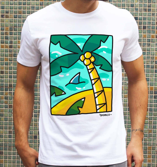Beach T-shirt - Summer at the beach graphic tee shirt: S