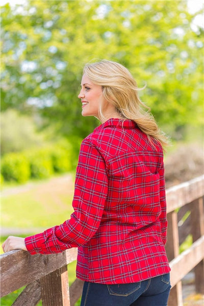 Chemise FLANELLE Femme Lee Valley Ireland couleur ROUGE