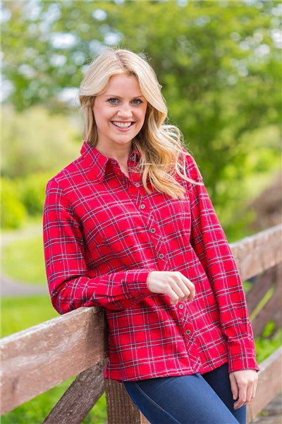 Chemise FLANELLE Femme Lee Valley Ireland couleur ROUGE