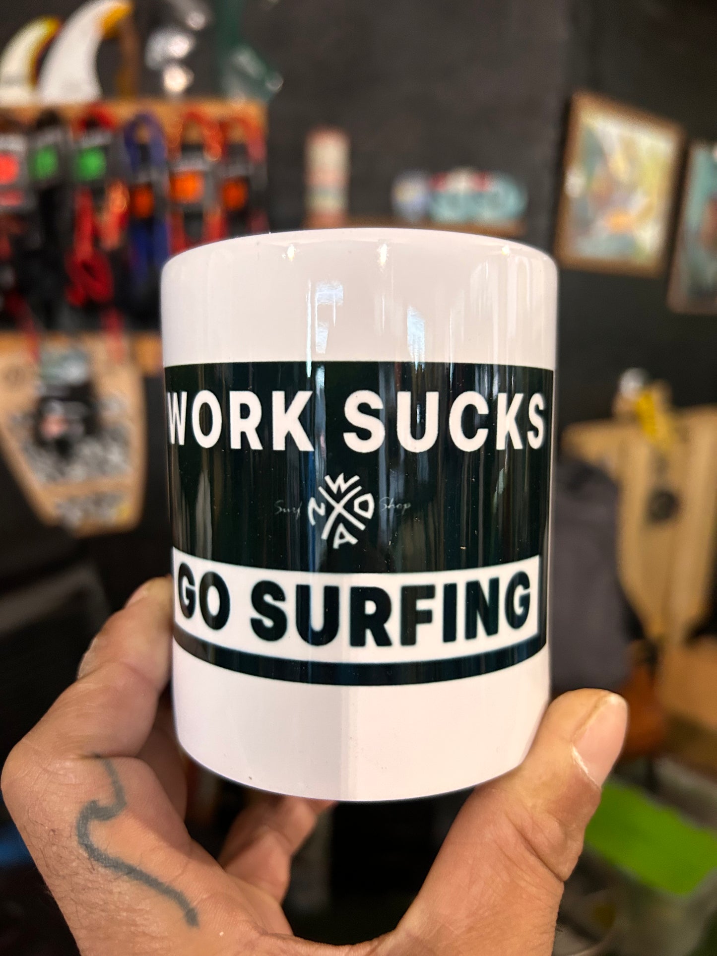 MUG Work Sucks Go Surfing