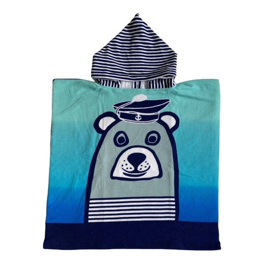 Polyester Microfiber Printed Pattern Teddy Kids Poncho