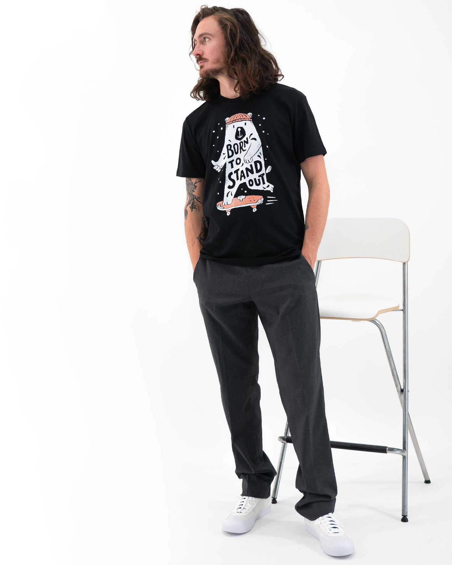 Born To Stand Out Tee - Skateboard Graphic Tee: XS