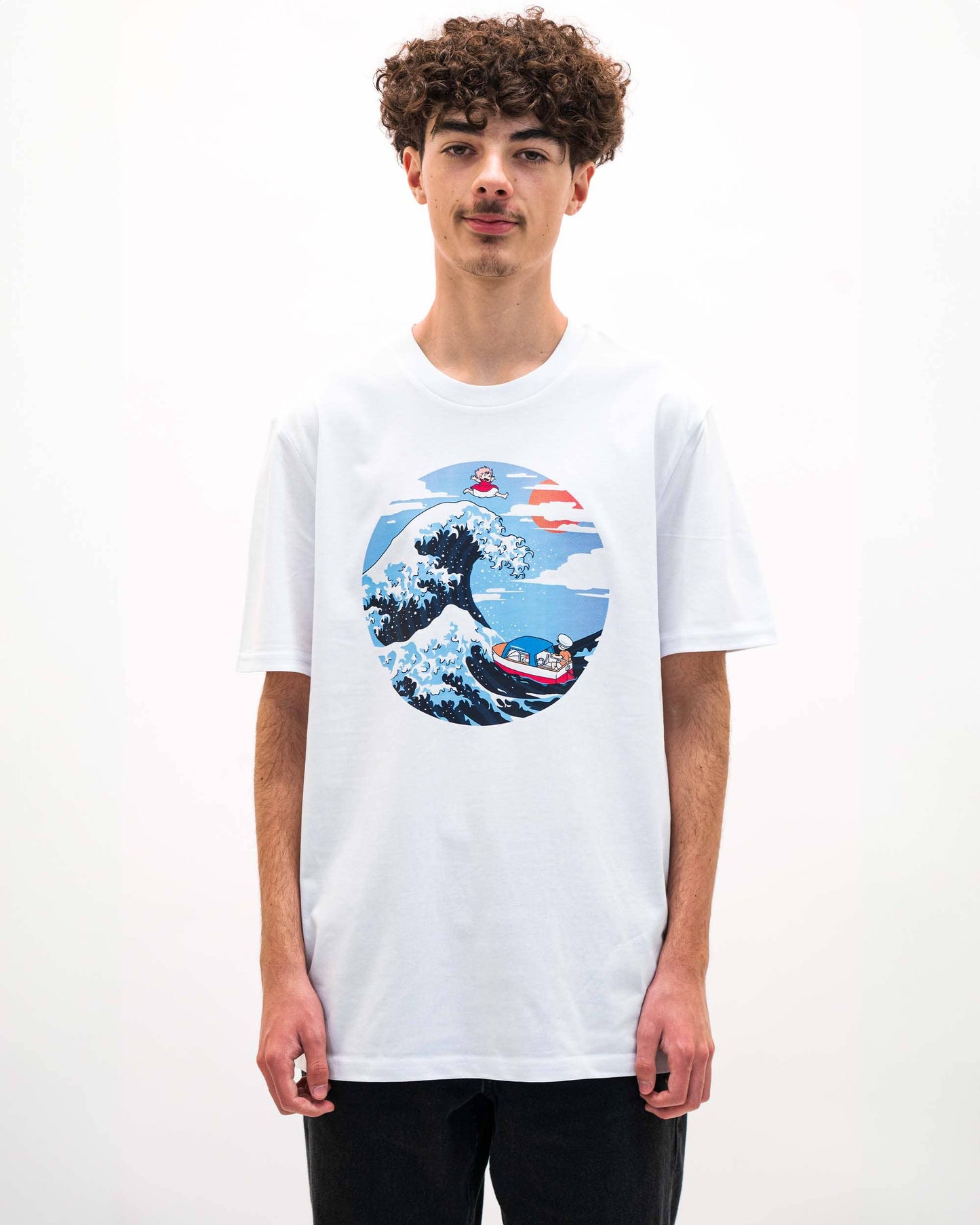 Ponyo Wave Tshirt - Japanese Anime Graphic T-Shirt: L