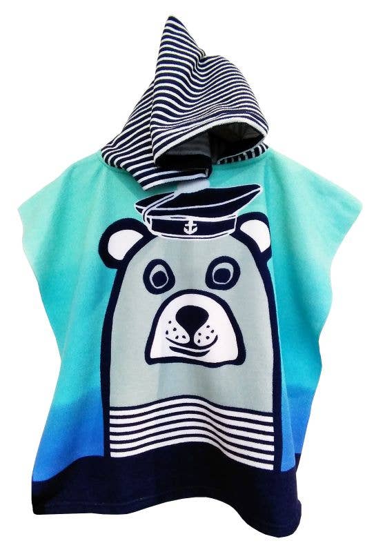 Polyester Microfiber Printed Pattern Teddy Kids Poncho