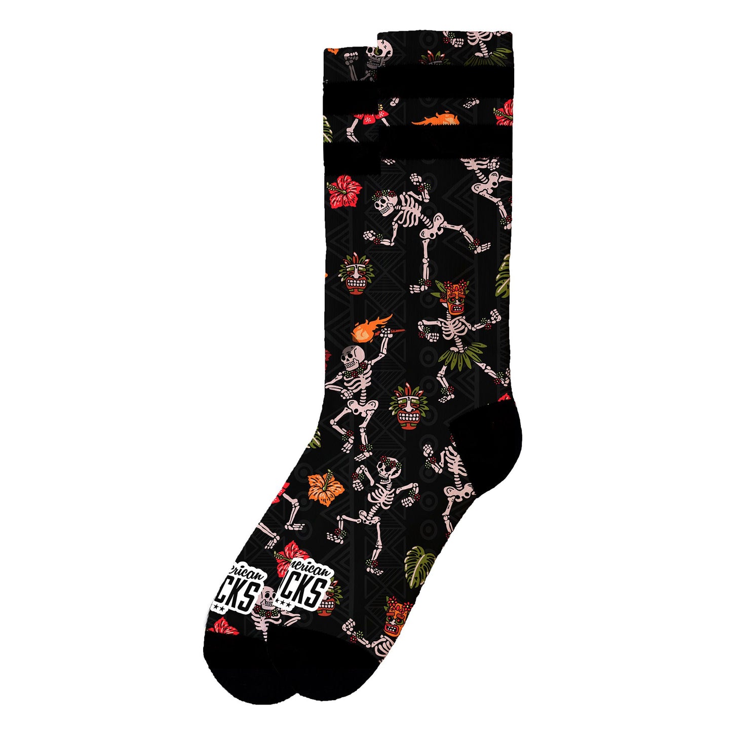 Chaussettes AMERICAN SOCKS - Dancing Skeletons  - Mid High